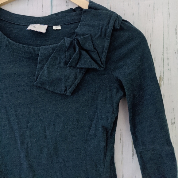 3/$20 Anthropologie Postmark Green Ruffle Top - Picture 4 of 7